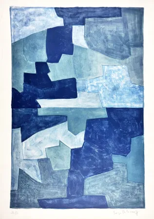 Lithograph Poliakoff - Composition bleue L71 