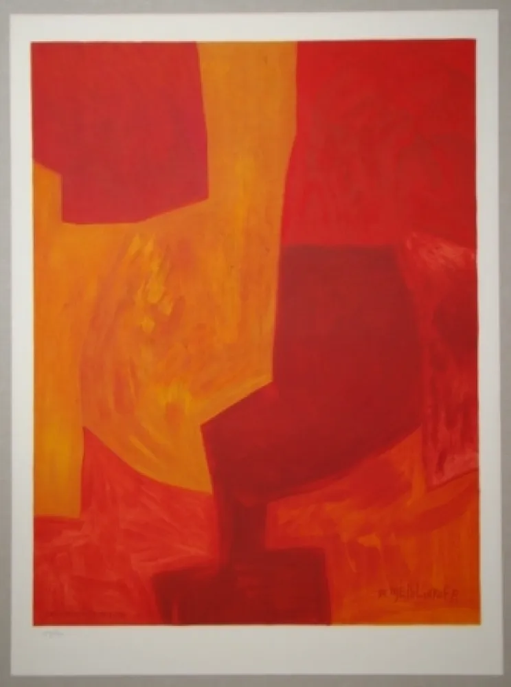 Lithograph Poliakoff - Composition gouache 1969