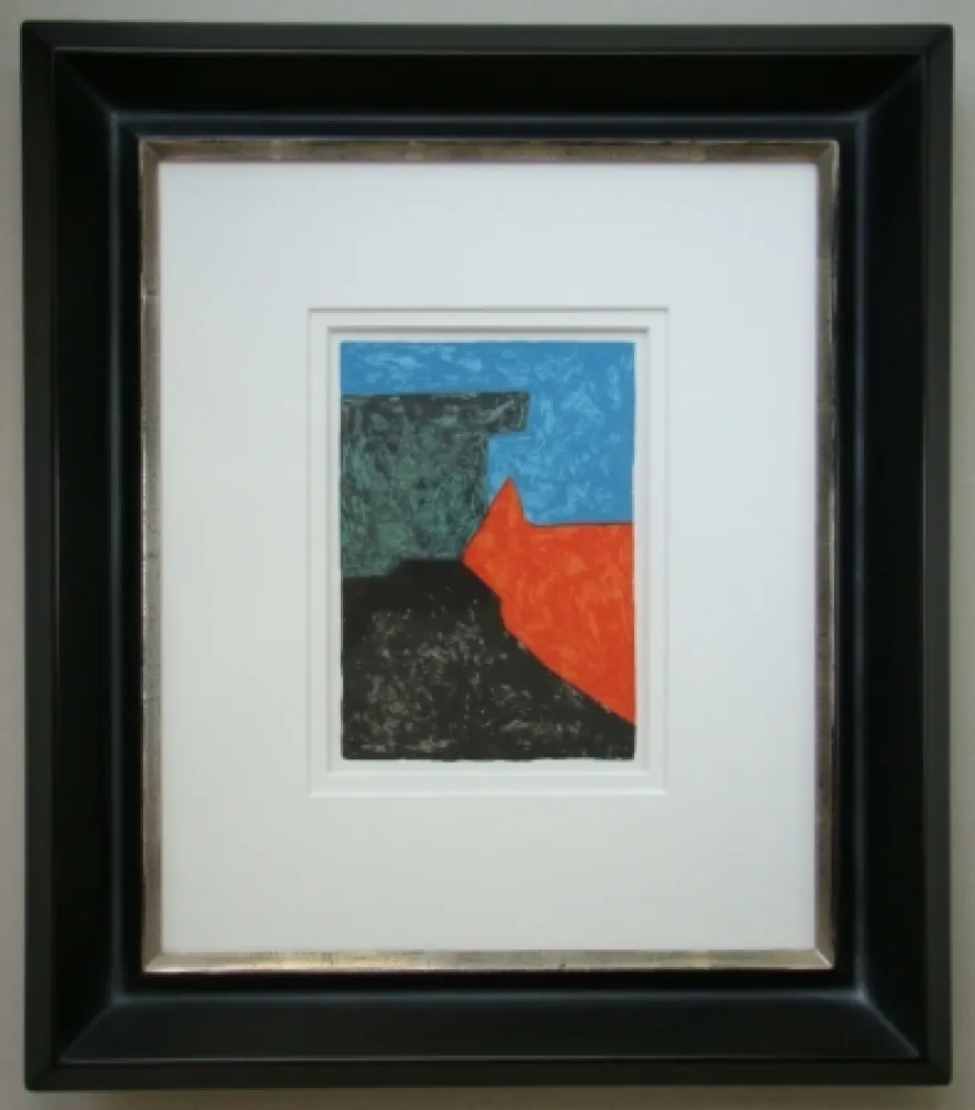 Lithograph Poliakoff - Composition noire, rouge, bleue et verte