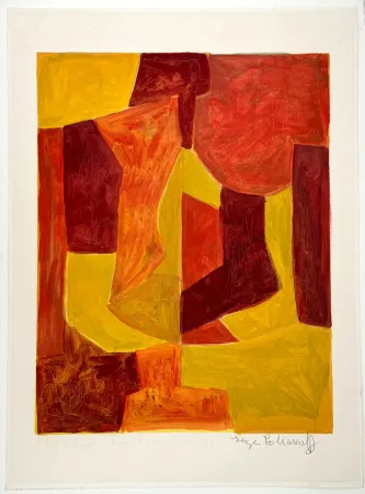 Lithograph Poliakoff -  Composition orange L51 