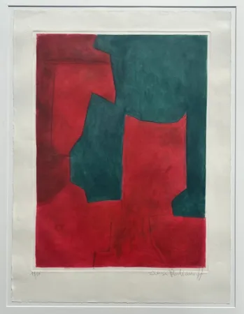 Etching Poliakoff - Composition Rouge et Verte