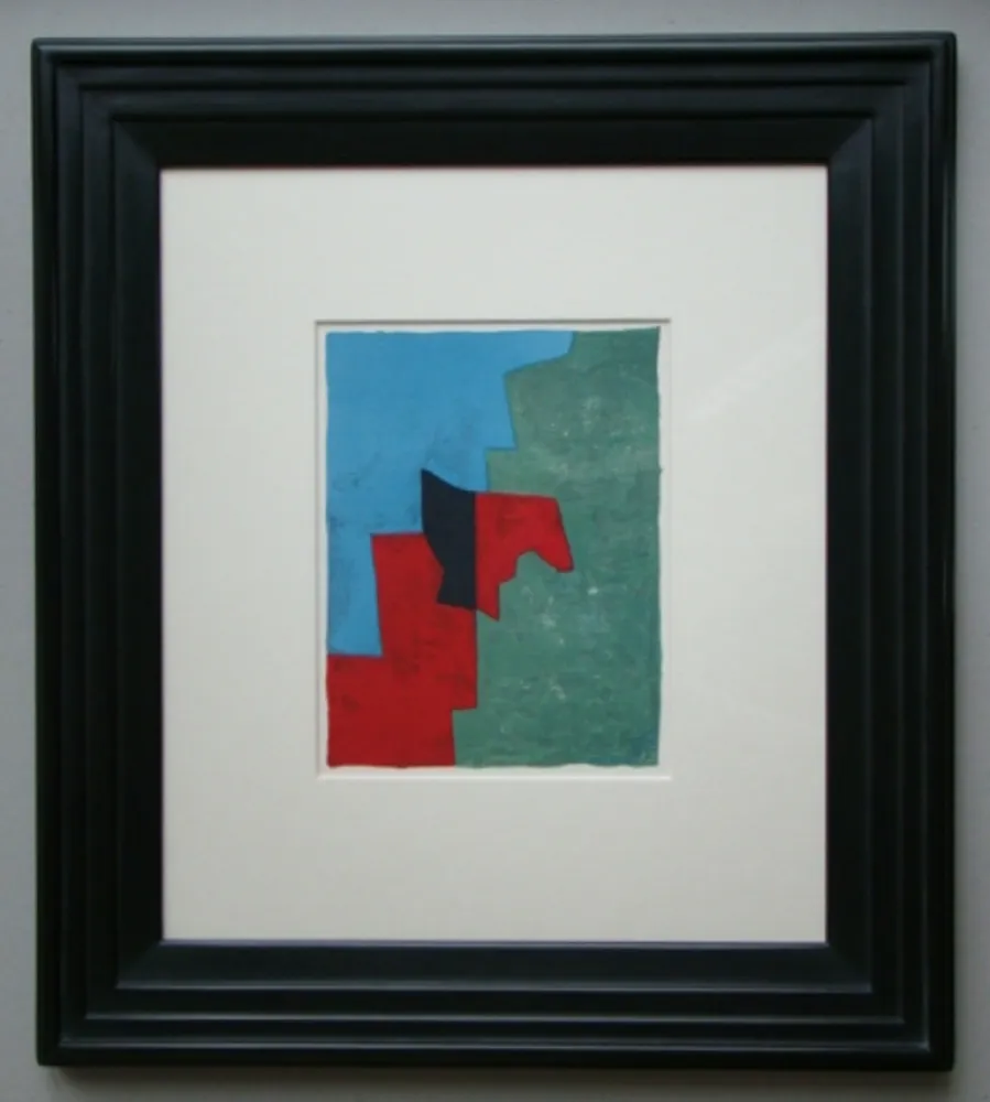 Lithograph Poliakoff - Composition rouge, verte et bleue