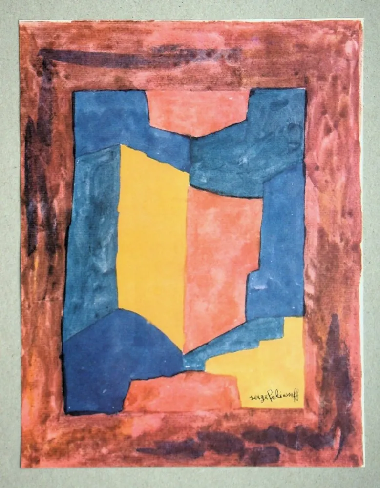 Lithograph Poliakoff - Gouache, 1967