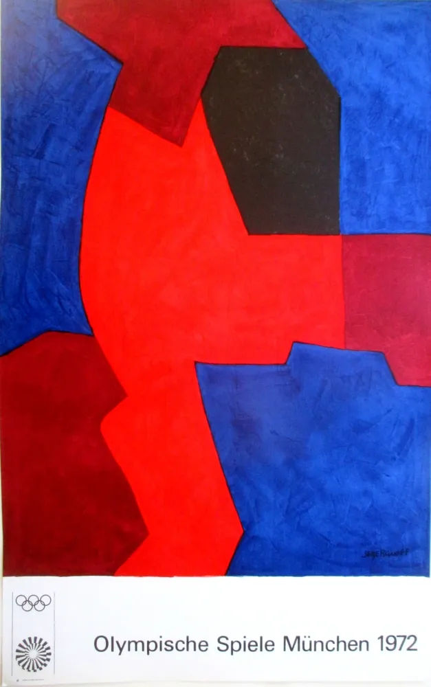 Lithograph Poliakoff - OL 1972, original colourlithograph