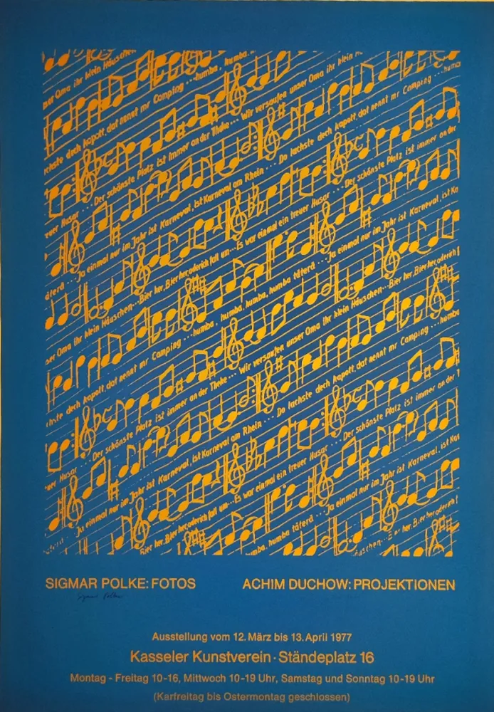 Screenprint Polke - Ausstellungsplakat Kasseler Kunstverein, 1977.