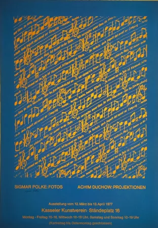 Screenprint Polke - Ausstellungsplakat Kasseler Kunstverein, 1977.