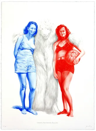 Lithograph Pomet - Liberté, Fraternité, Égalité