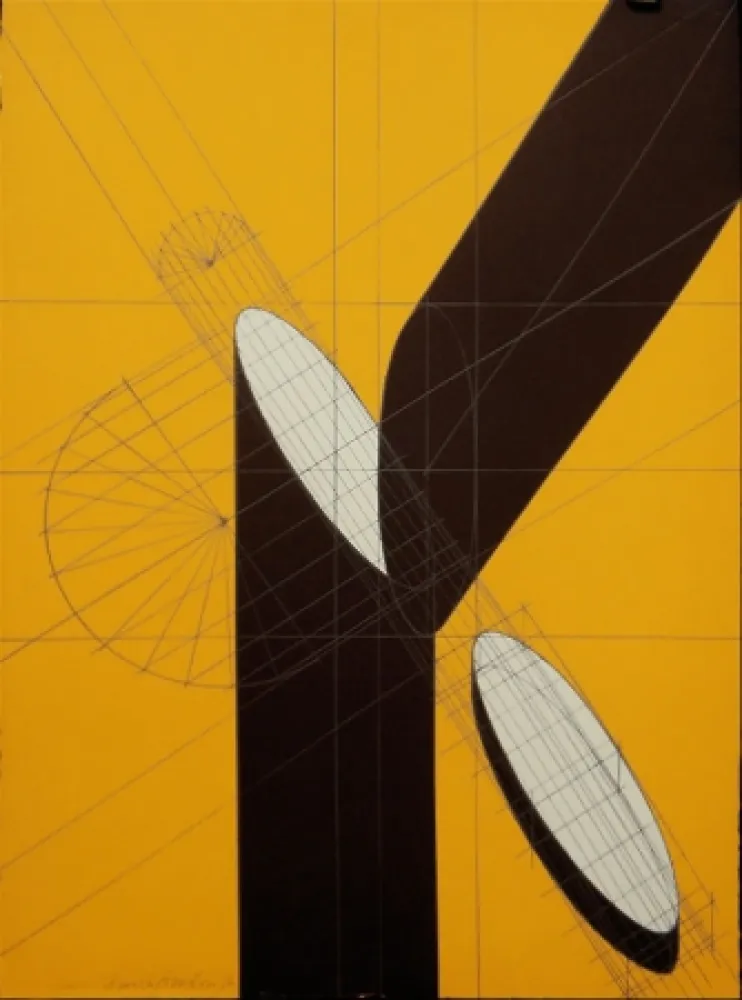 Lithograph Pomodoro - Untitled (Spliced Column)