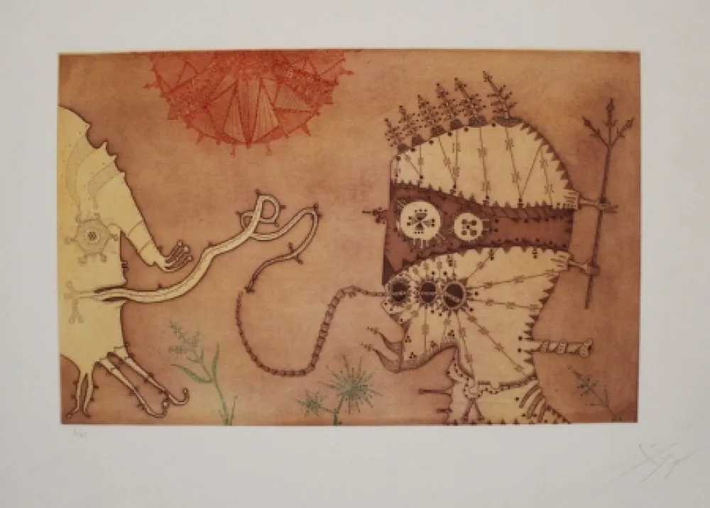 Etching And Aquatint Ponç - Amor