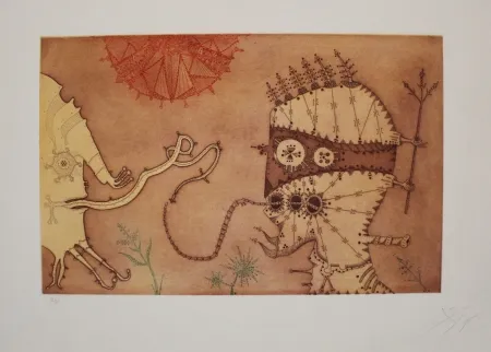 Etching And Aquatint Ponç - Amor