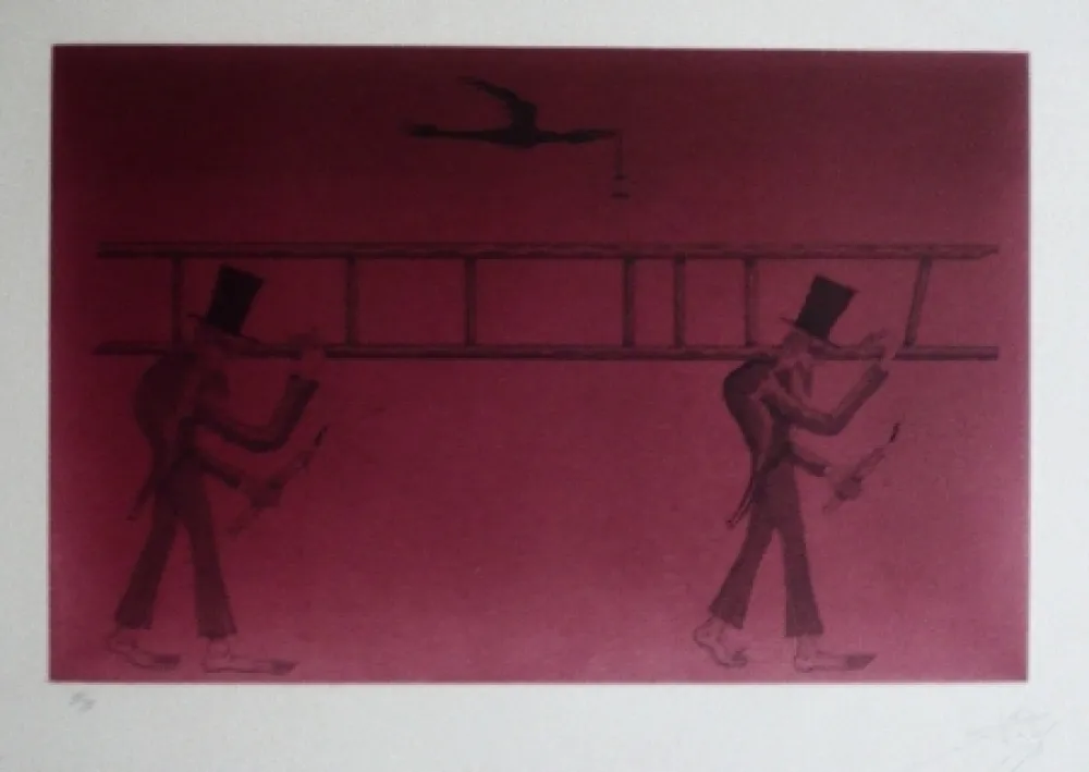 Etching And Aquatint Ponç - Nocturne