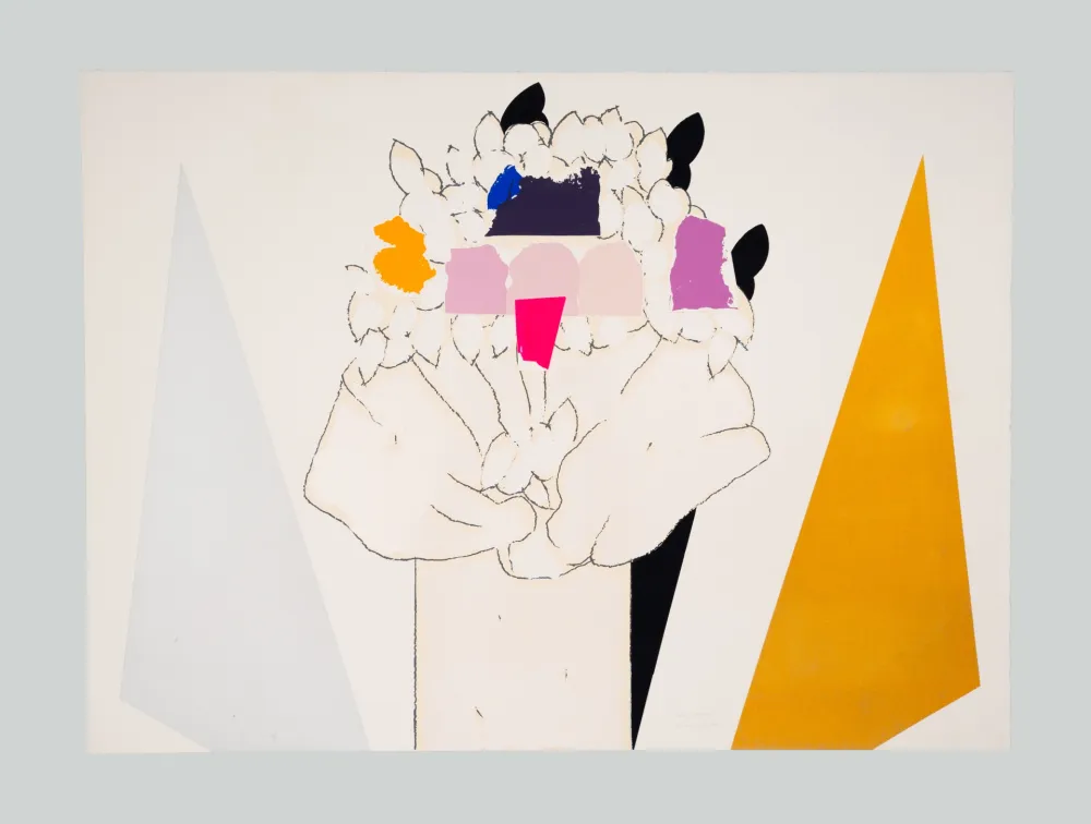 Screenprint Pozzati - A che punto siamo con i fiori