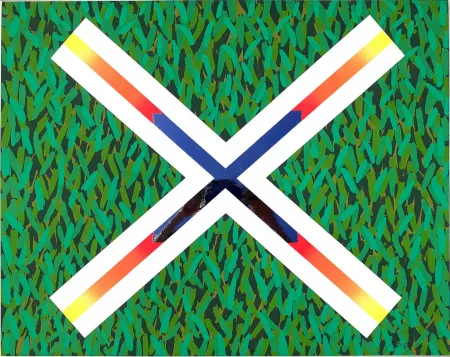 Screenprint Pozzati - Croce di Sant'Andrea