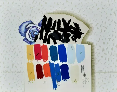 Lithograph Pozzati - I campioni colorati