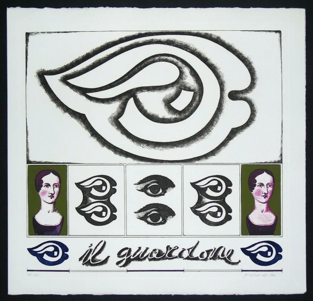 Etching Pozzati - Il guardone