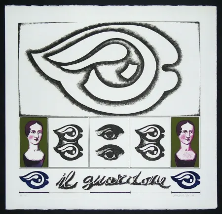 Etching Pozzati - Il guardone