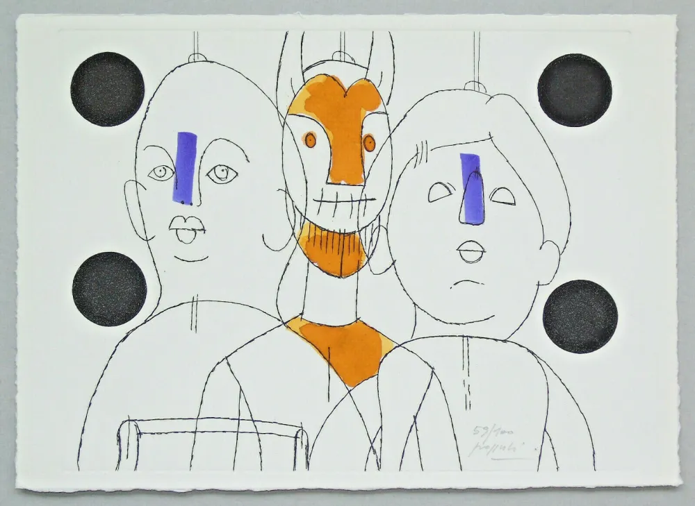 Etching Pozzati - Il pittore è il burattinaio