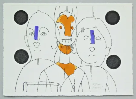 Etching Pozzati - Il pittore è il burattinaio