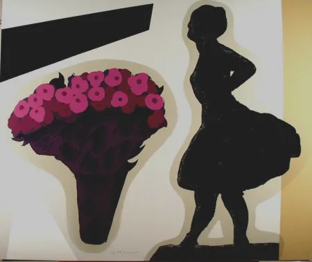 Screenprint Pozzati - Nello studio di Degas