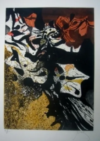 Etching And Aquatint Prassinos - Automne