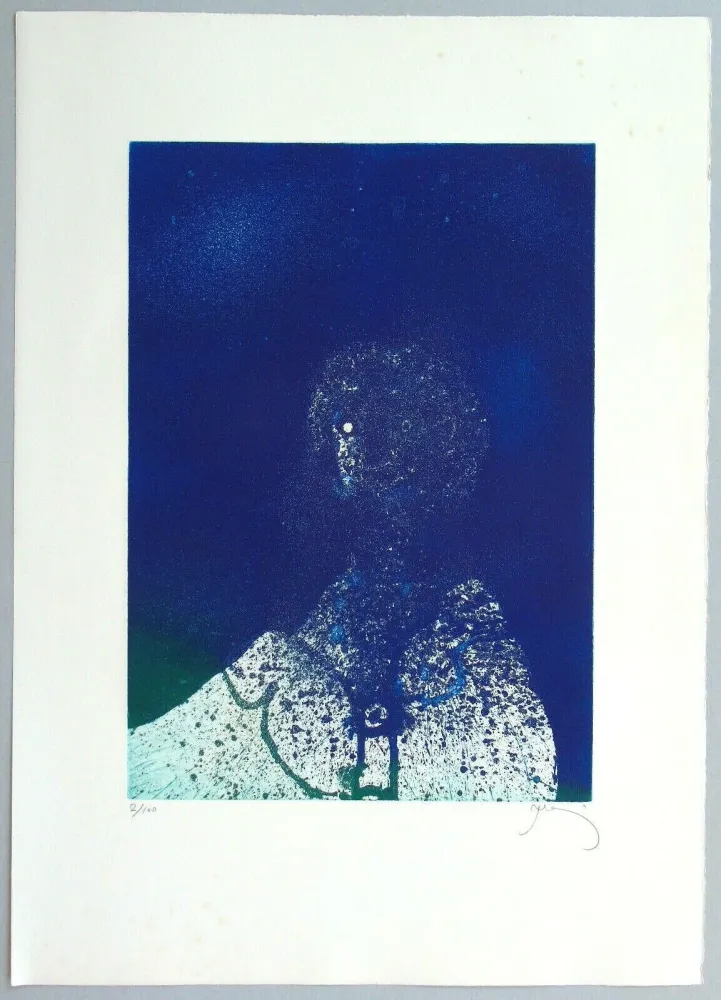 Lithograph Prassinos - Hommage a Fellini