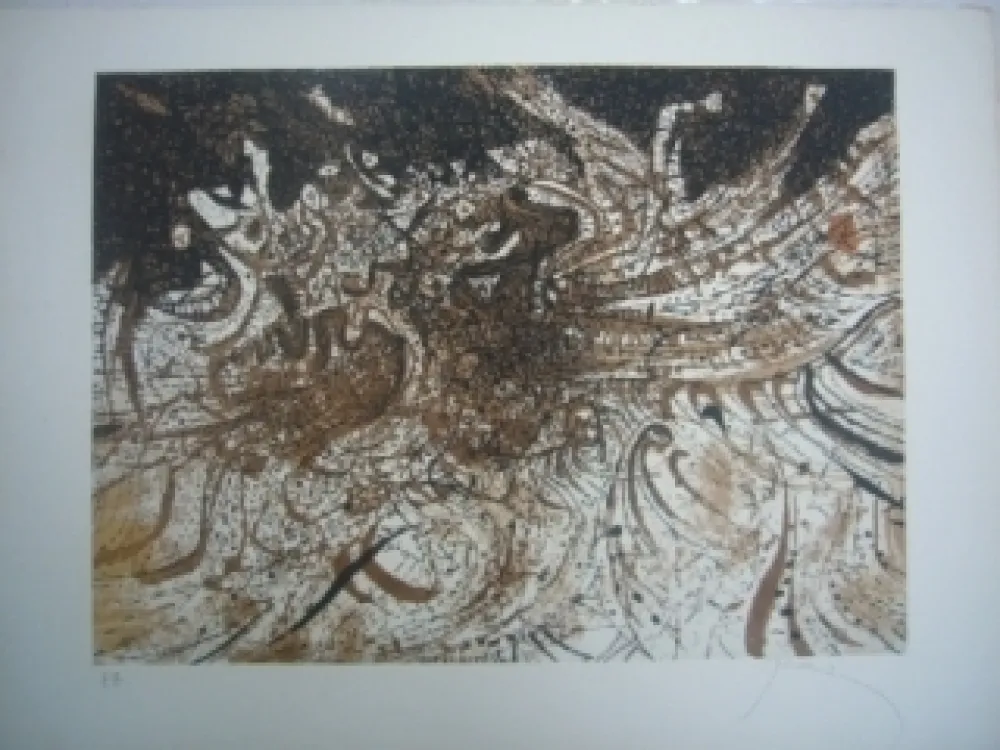 Etching And Aquatint Prassinos - La vague