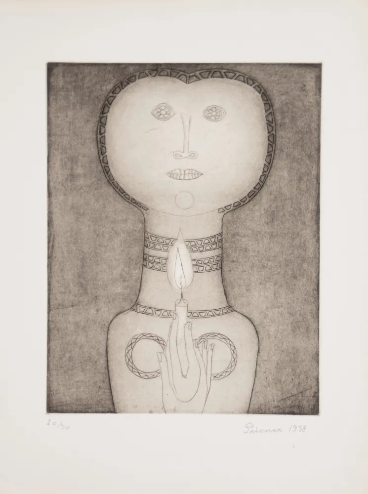 Engraving Prinner - Femme à la Bougie.