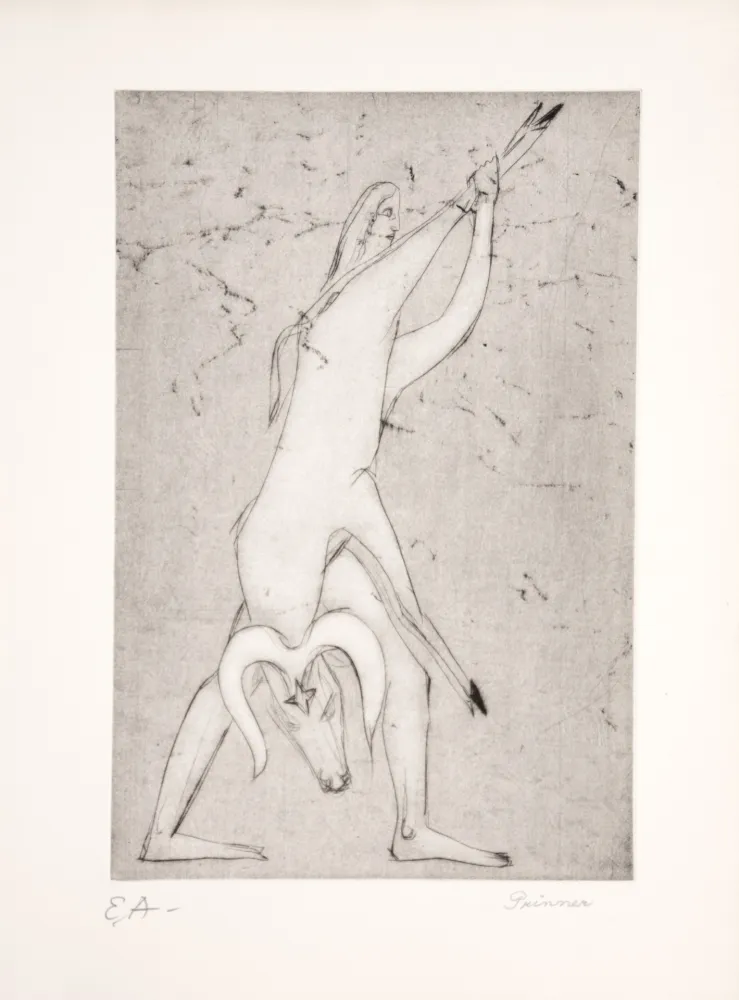 Engraving Prinner - Le livre des morts Égyptiens, 1948.