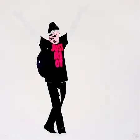 Screenprint Pure Evil - Just Riot (Flouro pink)
