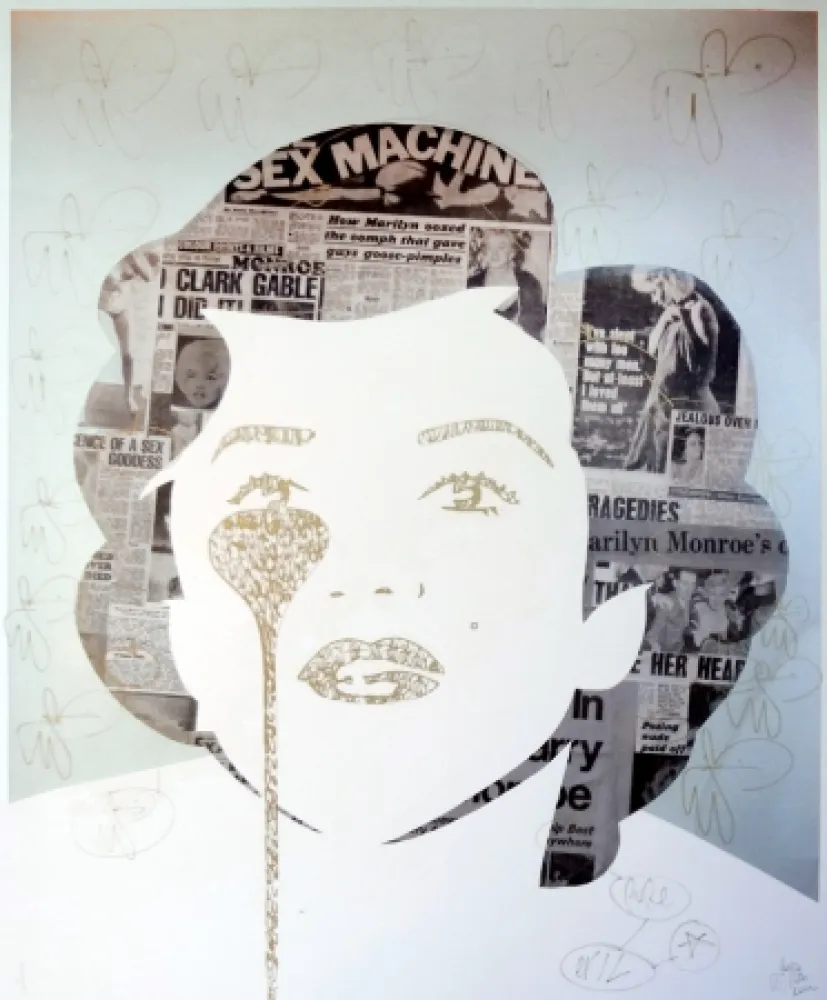 Screenprint Pure Evil - The last Marilyn (golden ink face)