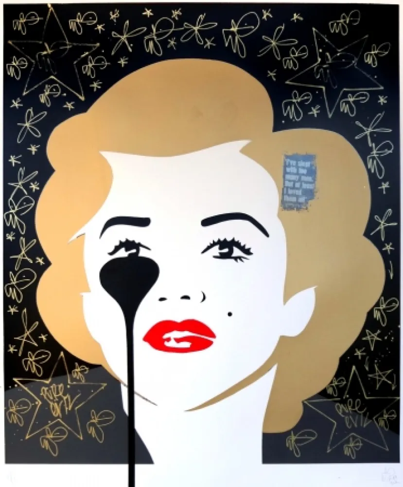 Screenprint Pure Evil - The last Marilyn (golden scratching)