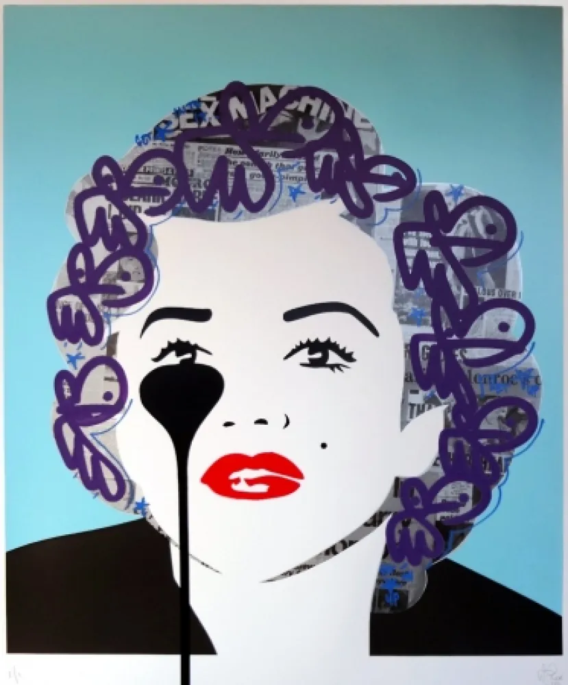 Screenprint Pure Evil - The last Marilyn (plum bunnies)