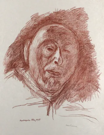 Lithograph Purrmann - Selbstbildnis