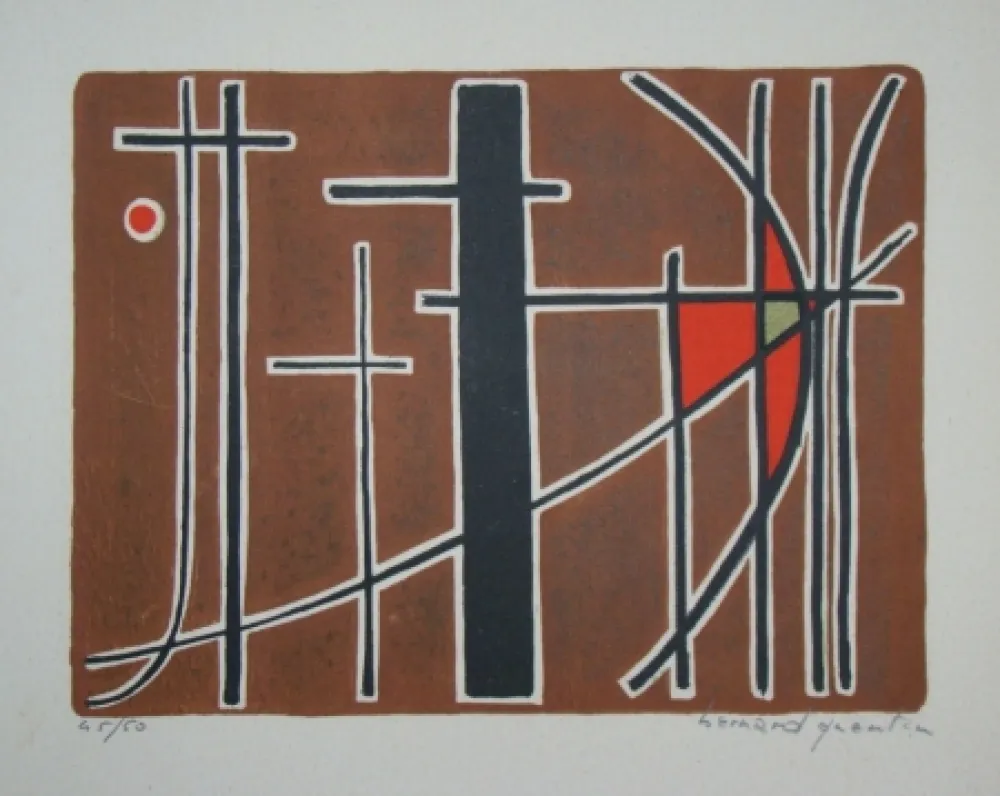 Lithograph Quentin - Composition, 1956