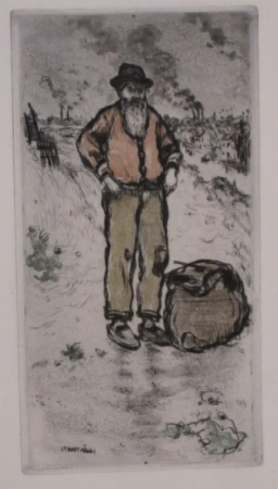 Etching And Aquatint Raffaelli - Le chiffonnier / The Ragman