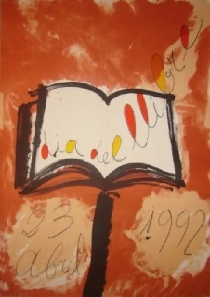 Lithograph Ràfols Casamada - Dia del llibre 23 abril 1992 