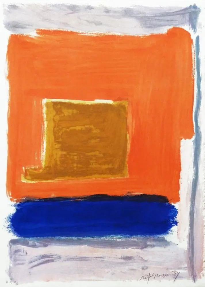 Etching Ràfols Casamada - Quadrat i taronja