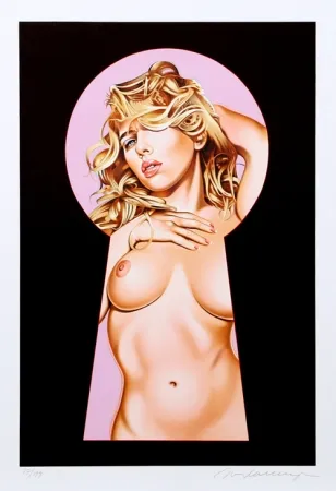 Lithograph Ramos - Peek A Boo #4 (Scarlett Johansson)