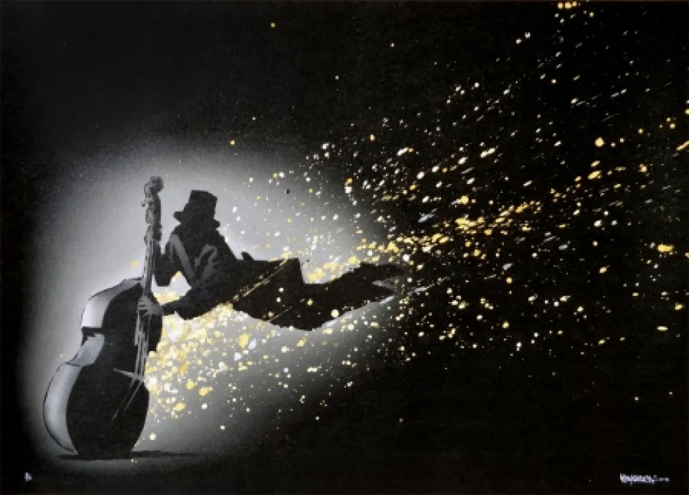 Lithograph Random - Blowing in the wind (black hand finished)