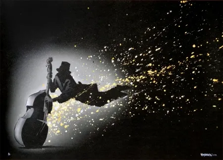 Lithograph Random - Blowing in the wind (black hand finished)