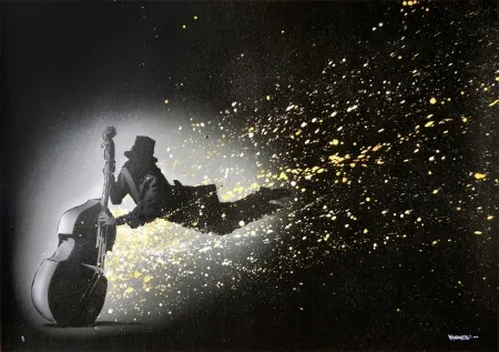 Lithograph Random - Blowing in the wind (black hand finished XL)