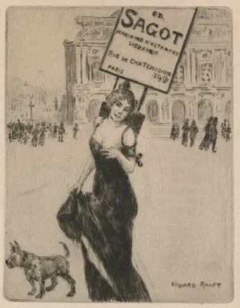 Etching Ranft - Business card of print dealer Edmond Sagot