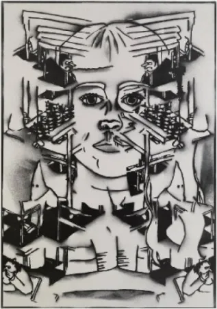 Lithograph Ratcliff - No wonder nobody will play with you if you insist on being white all the time