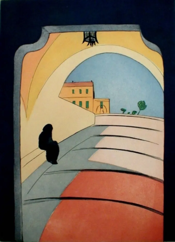 Etching Rathbone - Entrance to Monaco