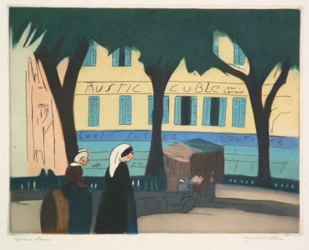 Etching Rathbone - Marche de Nice