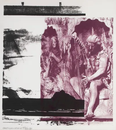 Lithograph Rauschenberg - Broken Harp