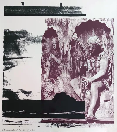 Lithograph Rauschenberg - Harp