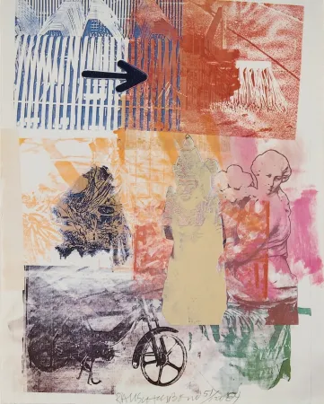 Lithograph Rauschenberg - Untitled (Arrow)