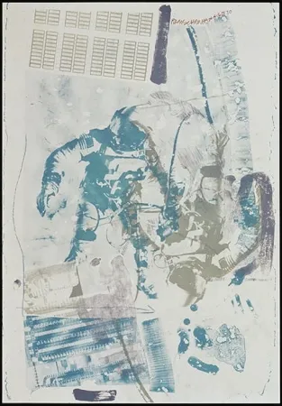 Lithograph Rauschenberg - White Walk, from Stoned Moon series