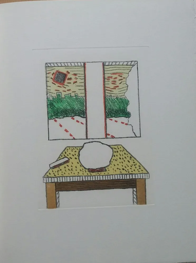 Etching Raveel - Een leegte aan een venster ...(2003)